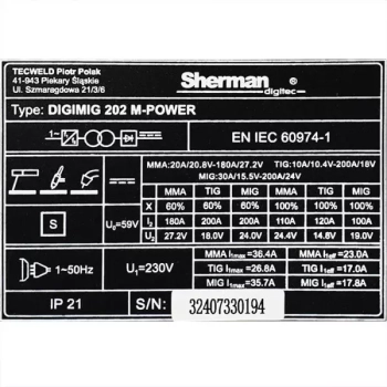 Sherman DIGIMIG 202 M-POWER