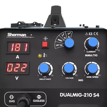 Sherman DUALMIG 210 S4 z kółkami i półką na butlę