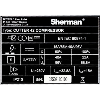 SHERMAN CUTTER 42 COMPRESSOR