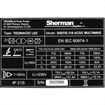 Sherman DIGITIG 218 AC/DC MULTIWAVE